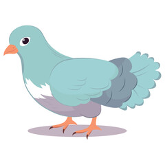 Dove of colorful set. This cartoon design of a street dove bursts with color and personality, offering a playful interpretation of this graceful bird. Vector illustration.