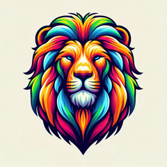 colorful lion head logo
