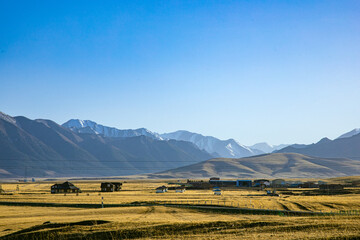 Shandan Military Horse Farm, Zhangye City, Gansu Province-Snowy Mountains and Pastures of Qilian...