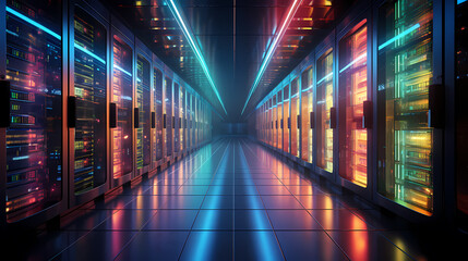 Obraz premium Data center server room