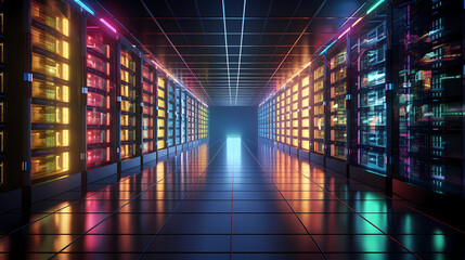 Obraz premium Data center server room