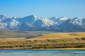 Shandan Military Horse Farm, Zhangye City, Gansu Province-Snowy Mountains and Pastures of Qilian Mountains