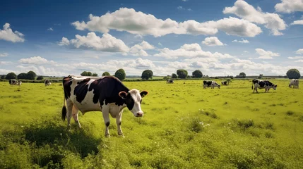 Gordijnen grazing cow field © PikePicture