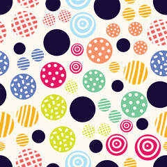 Seamless pattern, polka dot fabric, wallpaper, vector. Cheerful polka dot vector seamless pattern. Can be used in textile industry, paper, background, scrapbooking.