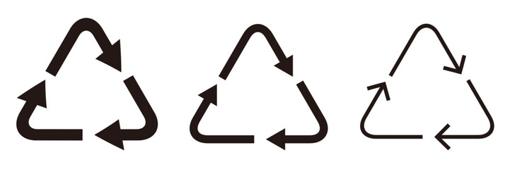 リサイクル　マーク　アイコン　三角矢印	
