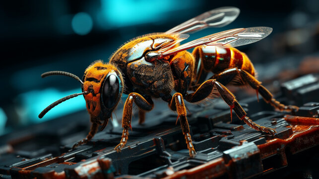 macro of a wasp  high definition(hd) photographic creative image