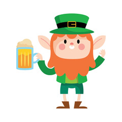 saint patricks day leprechaun and beer