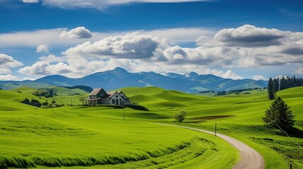 Fototapeta premium livestock skyline farm