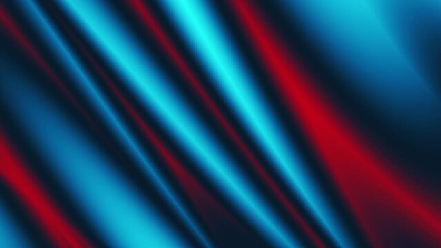 Calming metallic blue and red gradient waves flowing slowly in a tranquil and soothing rhythm - endless repeating pattern loop.