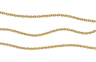Gold necklaces Isolated on white. Golden chain illustration. Golden necklace for ads, flyers, web site, sale banners.	