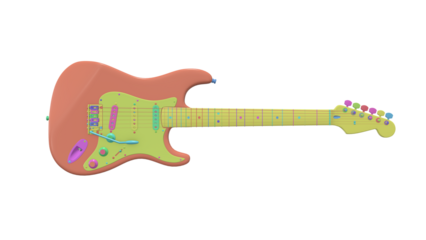 Electric Guitar Isolated on Transparent Background. Guitar electric guitar isolated musical instrument music instrument.