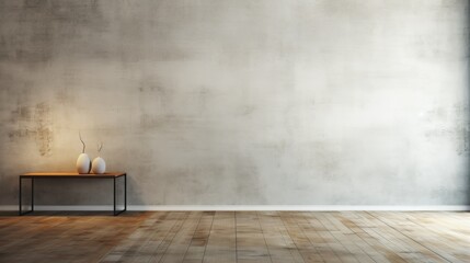 Simple and elegant interior design with a wooden table and a vase