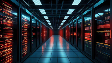 Fototapeta premium Data center, the core hub of the digital era