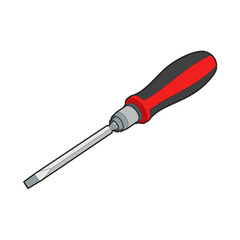 Screwdriver illustration  isolated on white background. Minus screwdriver. Mechanic tools Icon. Vector image