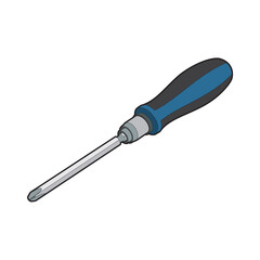 Plus screwdriver. Mechanic tools. Vector image