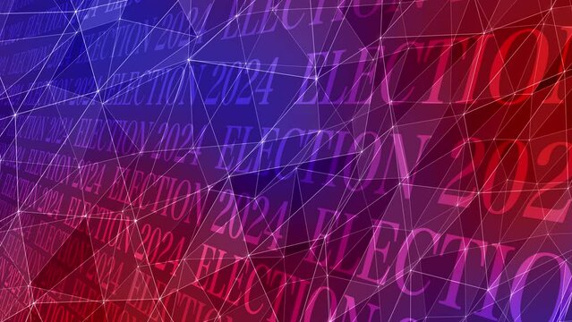 Election text creative design concept symbolizing 2024 presidential election with connected lines and typography