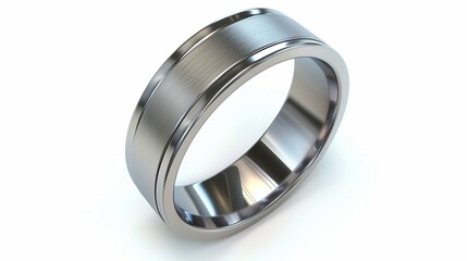 Titanium Men's ring isolated on white background. 
