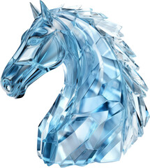 Horse,Blue or sky blue crystal shape of horse,horse made of crystal 