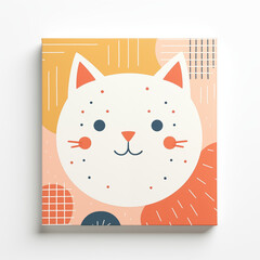 Cute cat line art minimalist seamless pattern vector file