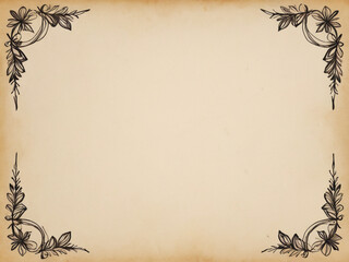 Parchment paper background with decoration in the corners