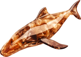 Brown crystal shape of whale,whale made of crystal 
