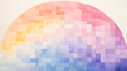 Geometric watercolor rainbow illustration isolated on white background