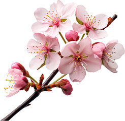 Cherry blossom isolated on white or transparent background 