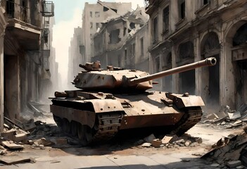 tank in the street, world civil defense day