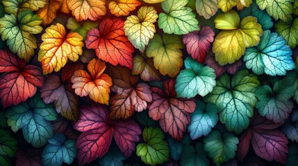 Stained glass window background with colorful Leaf and Flower abstract.