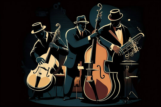 Jazz saxophone player illustration for jazz poster.