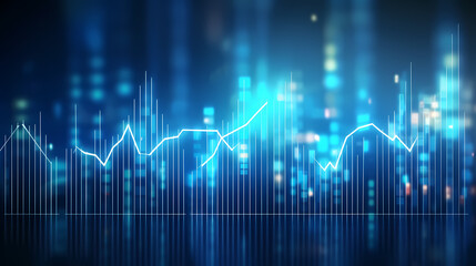 Fototapeta premium Invest in the stock market and predict trends using charts and indicators