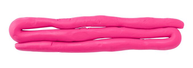Pink plasticine isolated on transparent background.