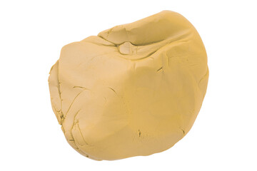 Light brown plasticine isolated on transparent background.