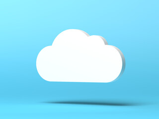 Cloud symbol. Icon. Blue. 3d illustration.