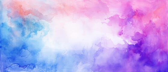 Abstract colorful color painting illustration background texture - Frame made of watercolor splashes