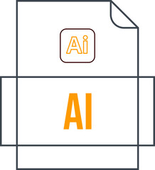 AI  File Icon Crisp Thick outline sharp corners