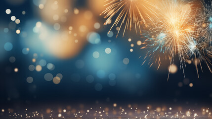 Blurred Fireworks Bokeh and Light background.