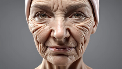 Obraz premium woman with wrinkles