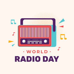 World radio day illustration design event background