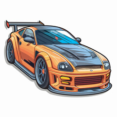 Street Racing sticker design ultra details flat vector.