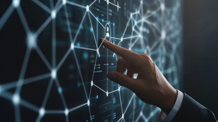 Supply chain management technology, Businessman touch the supply chain icon on the global network structure. Streamlining the secure business processes of global connected supply chains