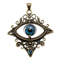 Evil eye pendant, PNG image, transparent background.