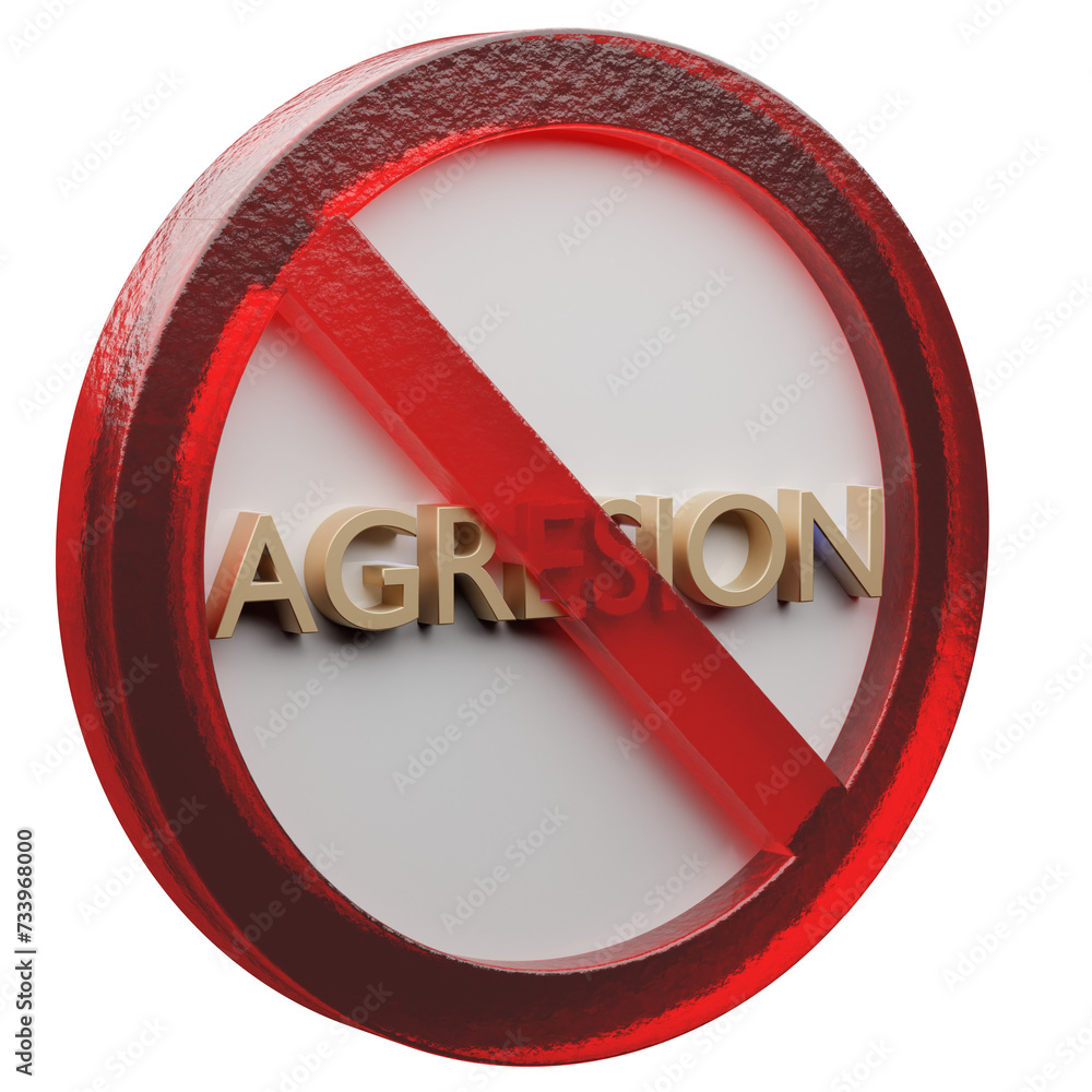 Poster beautiful abstract illustration aggression forbidden, prohibiting sign, prohibition, warning symbol 
