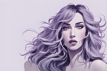 minimalist illustration portrait of a woman with reinterpreted