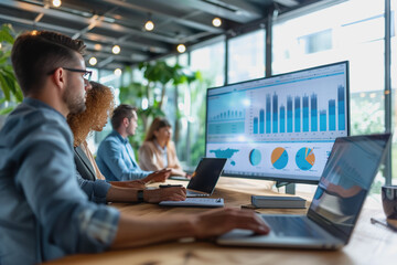Businessmen meeting in the office Work with project planning documents on the conference table.
