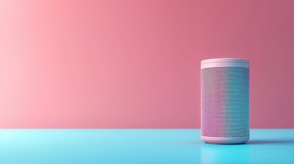 Home smart voice device. Closeup of a voice activated virtual assistant with an a powered parenting chatbot voice option. Smart ai speaker. Smart home concept