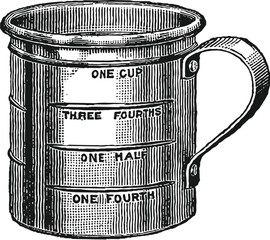 Vintage Measuring Cup Illustration