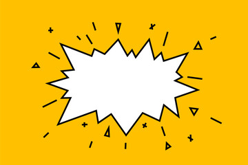 Cartoon comic style blank burst bubble