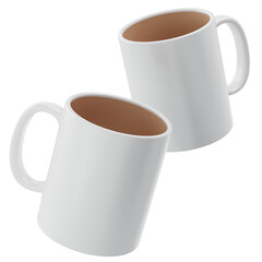 Two blank ceramic coffee mugs mockup