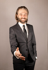 Businessman extending hand